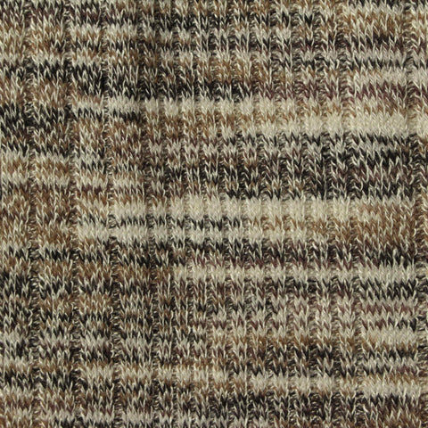 Heathered Brown Marl Rib Knit, Viscose-Poly, 210 gsm