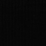 Viscose Polyester Blend Rib Knit Fabric, 190 gsm — Black