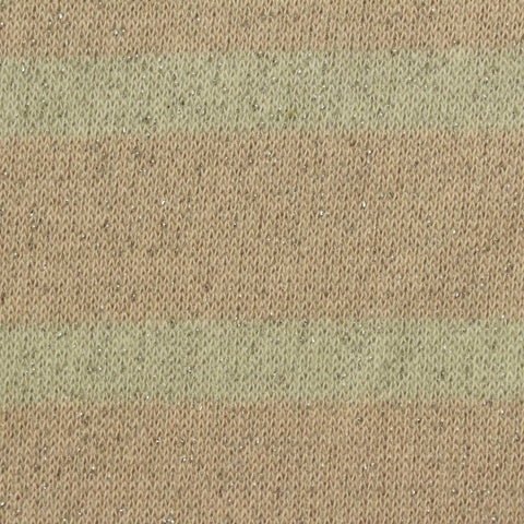Light Beige Horizontal-Stripe French Terry, Cotton-Poly, 230 gsm
