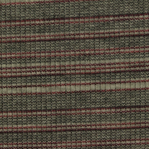 Red Stripes Rib Knit, Viscose-Poly