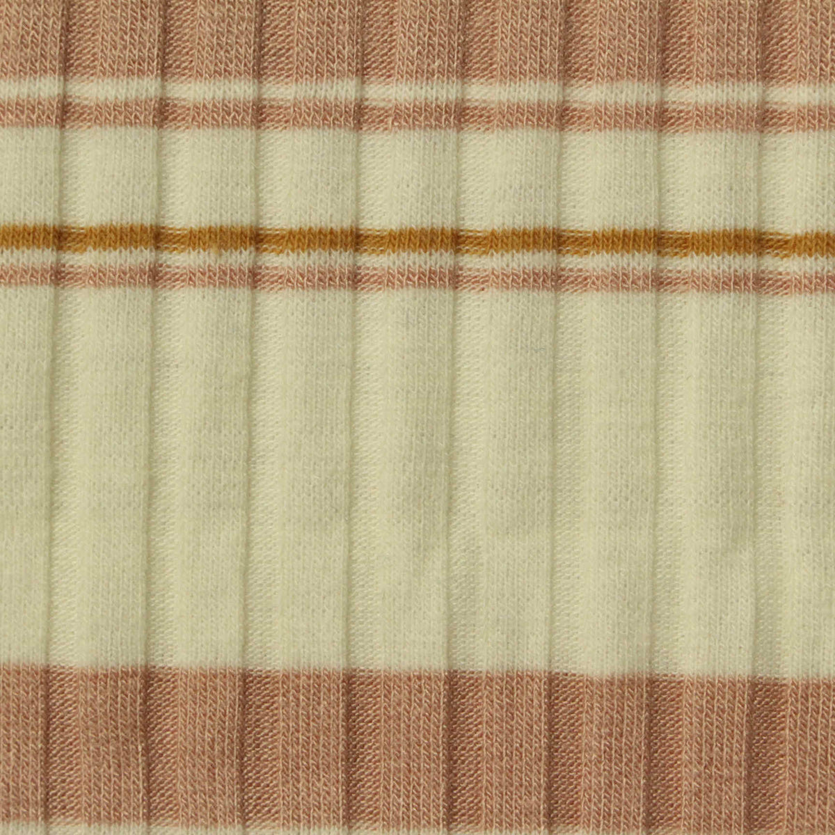 Cream Horizontal-Stripe Rib Knit, Poly-Viscose, 200 gsm
