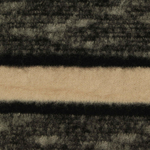 Beige Horizontal-Stripe Chunky Knit, Poly-Viscose, 215 gsm