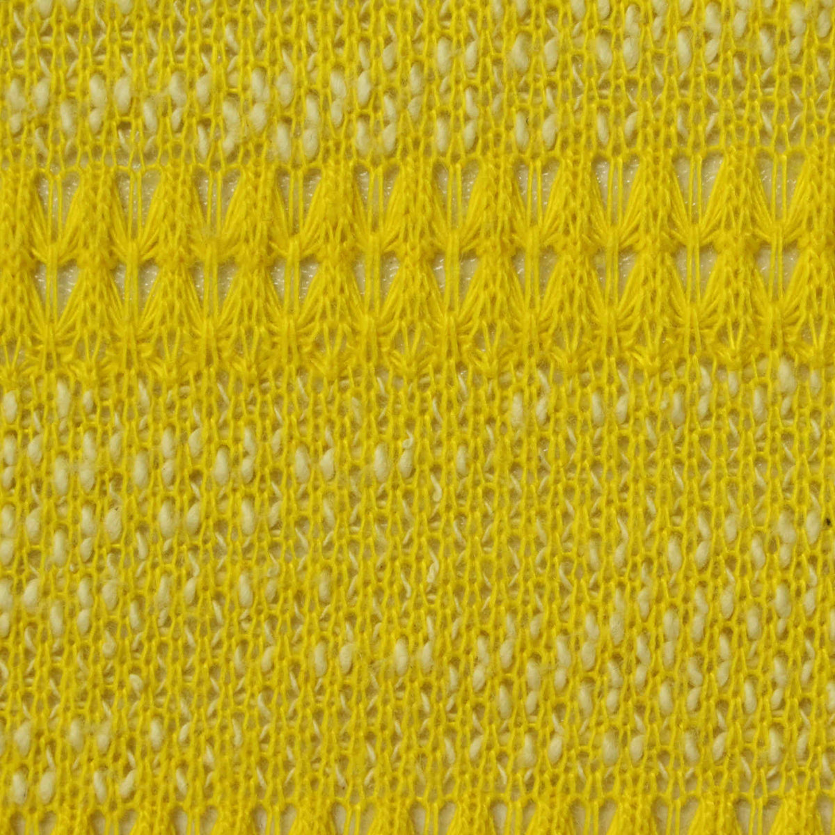 Yellow Openwork-Wave French Terry, Poly-Cotton