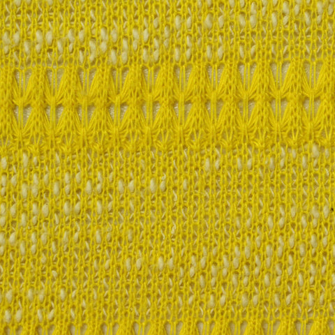 Yellow Openwork-Wave French Terry, Poly-Cotton