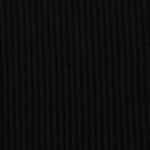 Viscose Polyester Rib Knit Fabric, 170 gsm, 185 cm — Black