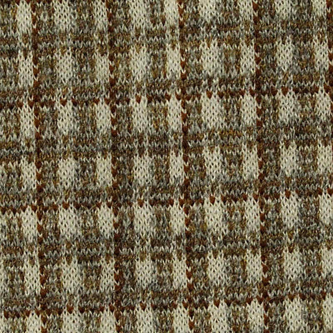 Plaid Polyester Viscose Stretch Ponte Knit Fabric, 300 gsm, 160 cm — Khaki, ref EF-227551