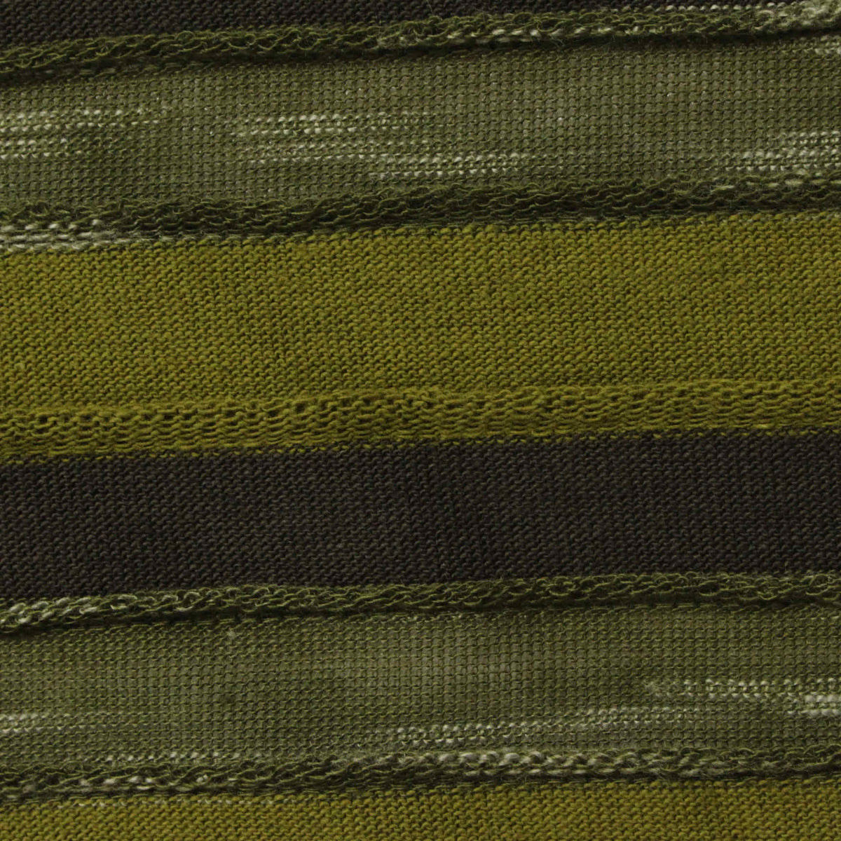 Green Horizontal-Stripe Knit, Cotton, 180 gsm