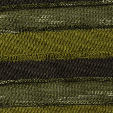 Green Horizontal-Stripe Knit, Cotton, 180 gsm