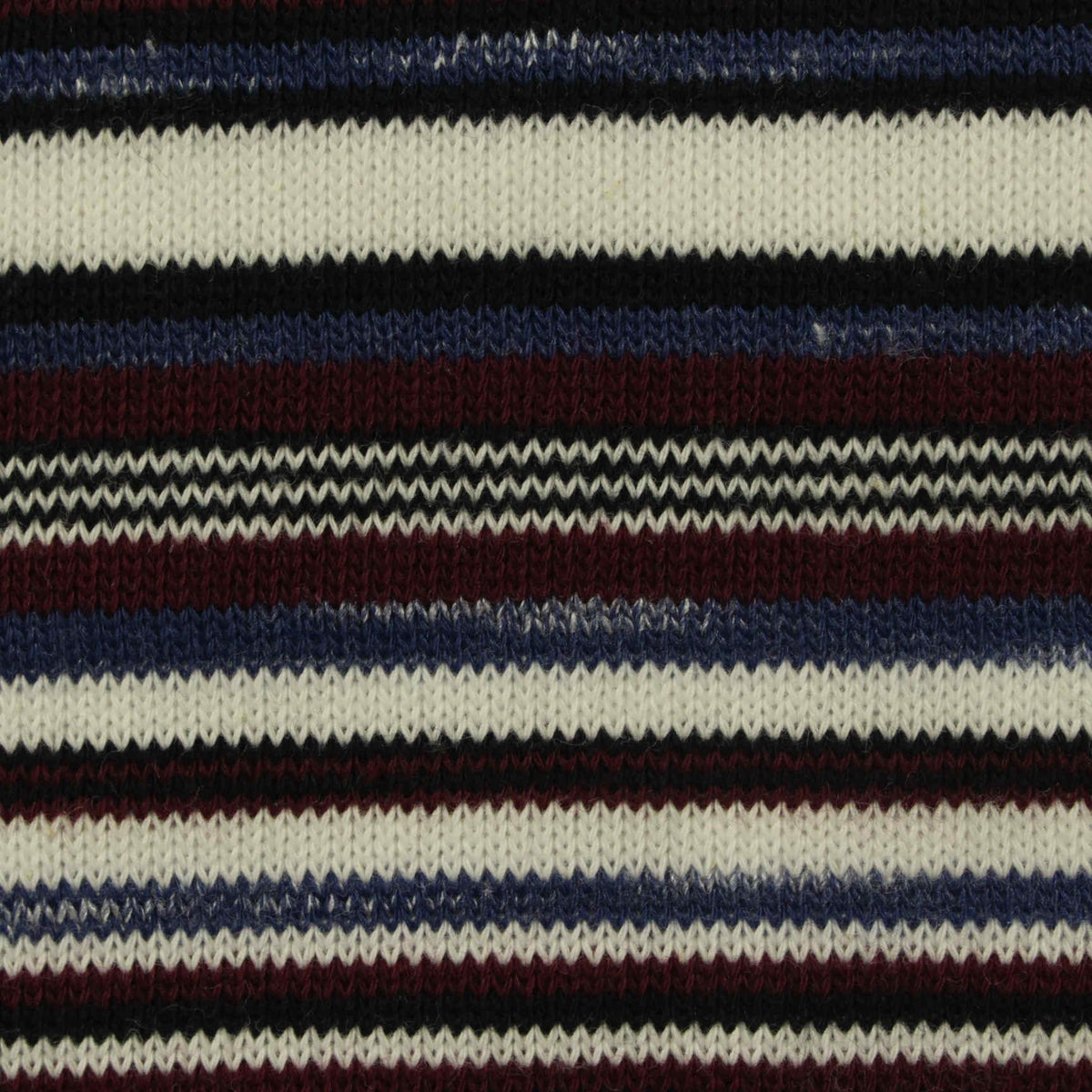 White Horizontal-Stripe Knit, Cotton, 220 gsm