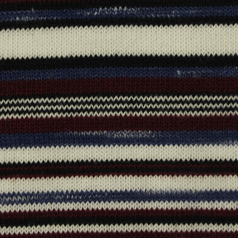 White Horizontal-Stripe Knit, Cotton, 220 gsm