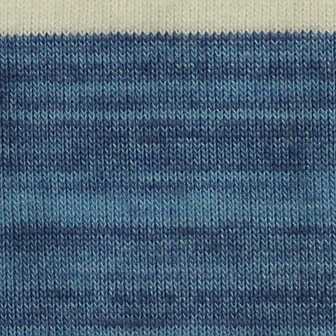 Marled Blue Horizontal-Stripe Knit, Cotton