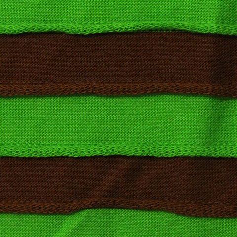 Green Horizontal-Stripe Knit, Cotton, 160 gsm