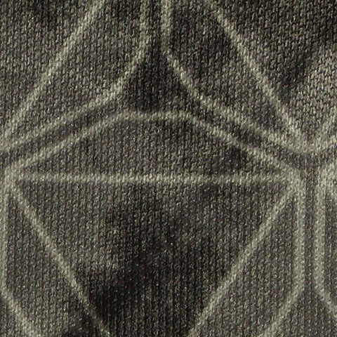 Dark Grey Geometric-Honeycomb Interlock Knit, Polyester