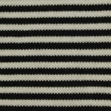 Black Horizontal-Stripe Linen-Look, Polyester