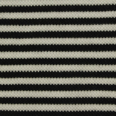 Black Horizontal-Stripe Linen-Look, Polyester
