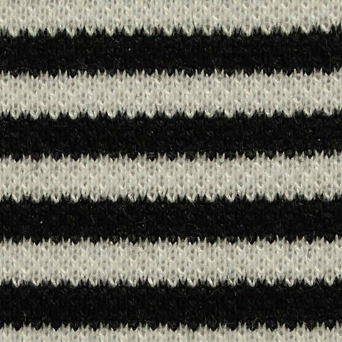 Black Horizontal-Stripe Linen-Look, Polyester