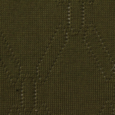 Olive Eyelet Pointelle Knit, Viscose-Nylon