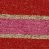 Red Horizontal-Stripe Chunky Knit, Viscose-Poly