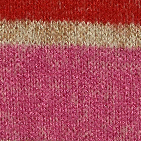 Red Horizontal-Stripe Chunky Knit, Viscose-Poly, 240 gsm