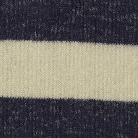 Cream Horizontal-Stripe Chunky Knit, Viscose-Poly, 230 gsm, 160 cm