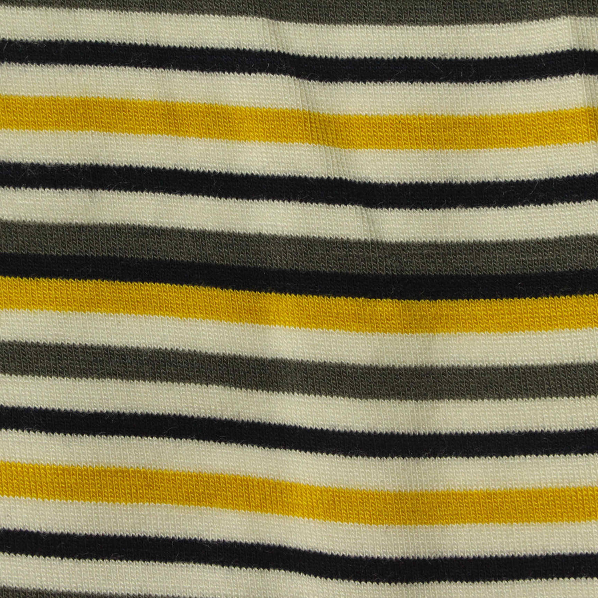 Off-White Horizontal-Stripe Jersey Knit, Poly-Viscose, 260 gsm