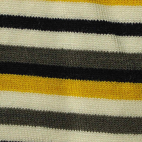 Off-White Horizontal-Stripe Jersey Knit, Poly-Viscose, 260 gsm