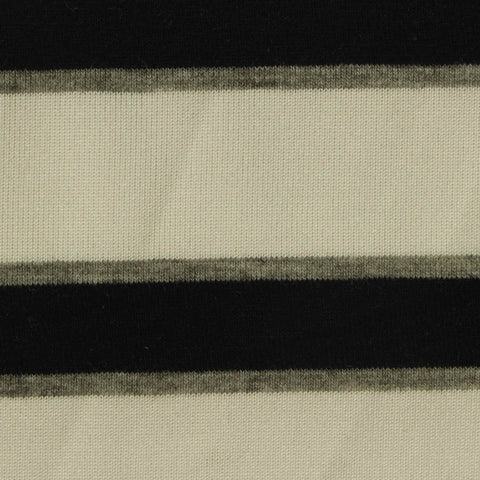 Black Horizontal-Stripe Knit, Poly-Viscose, 181 gsm