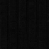 Cotton Polyester Stretch Rib Knit Fabric, 213 gsm, 170 cm — Black