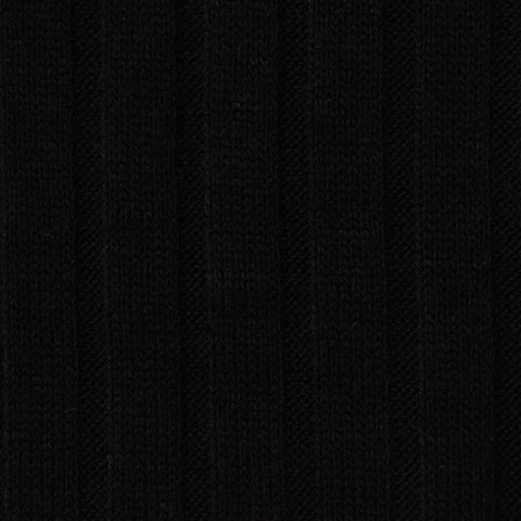 Cotton Polyester Stretch Rib Knit Fabric, 213 gsm, 170 cm — Black