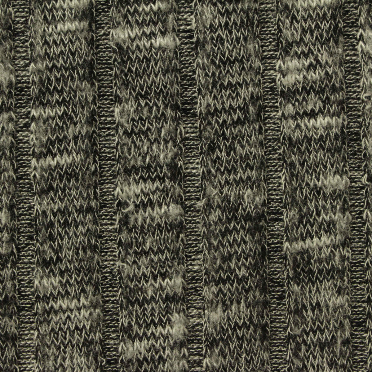 Black Marl Rib Knit, Viscose-Poly, 220 gsm