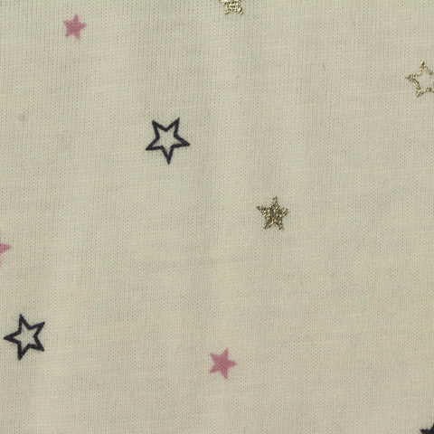 Pink Glitter-Star Knit, Cotton-Poly