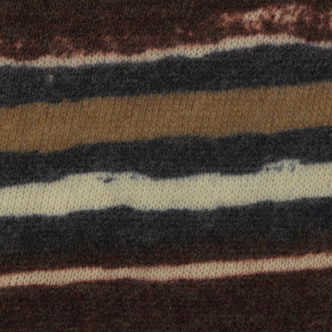 Brown Horizontal-Stripe Chunky Knit, Poly-Viscose, 180 gsm