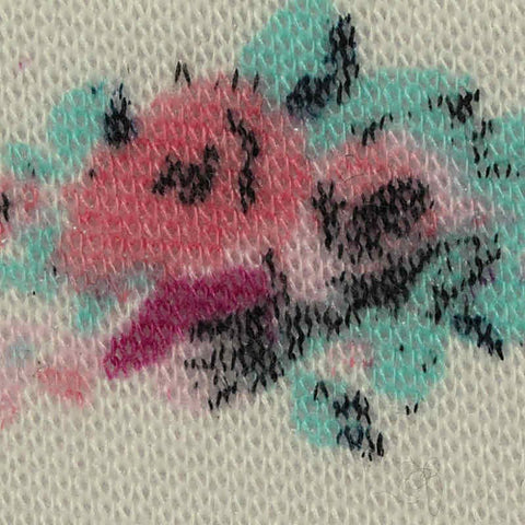 Pink Floral Jersey Knit, Polyester, 150 gsm