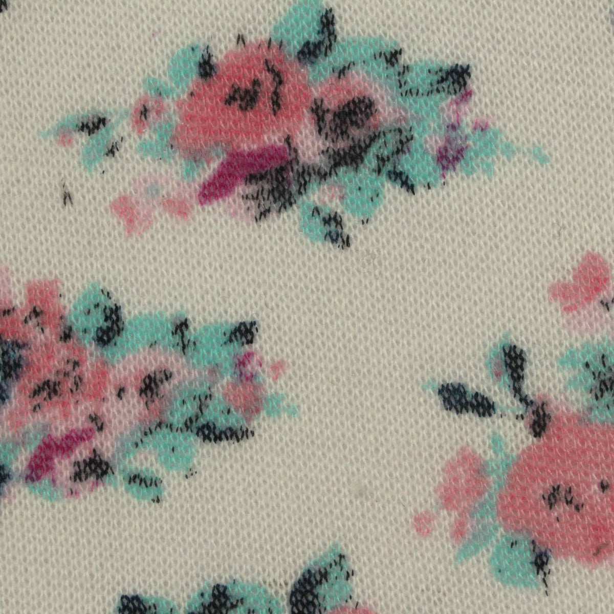 Pink Floral Jersey Knit, Polyester, 150 gsm