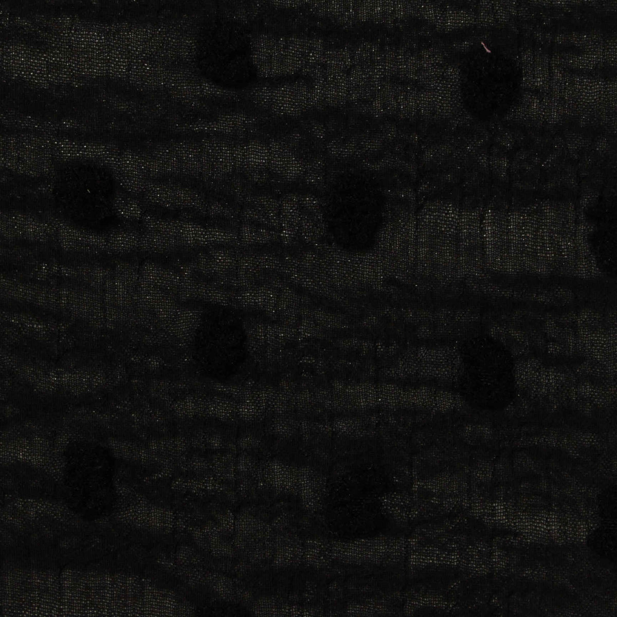 Black Bold-Dot Crepe, Polyester