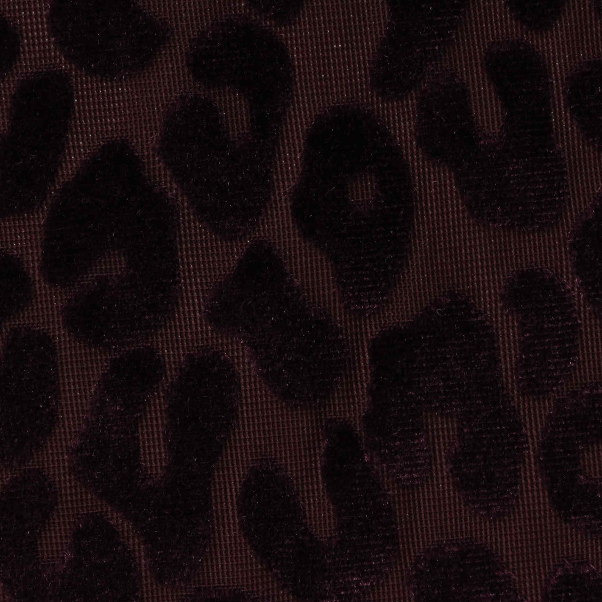 Dark Burgundy Leopard Velvet, Poly-Nylon
