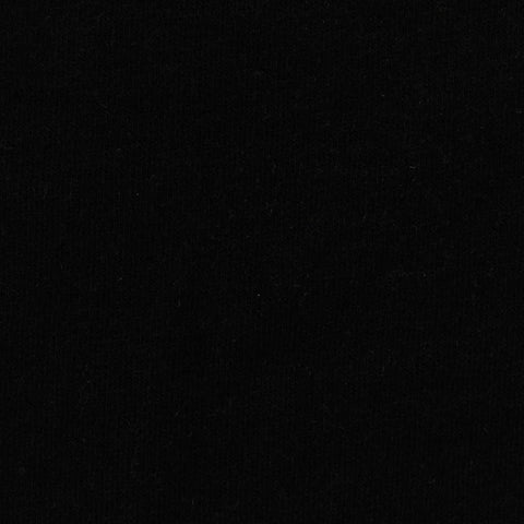 Brushed Cotton Polyester Stretch French Terry Fabric, 255 gsm, 150 cm — Black