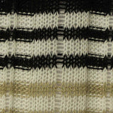 Black Horizontal-Stripe Rib Knit, Poly-Viscose — texture