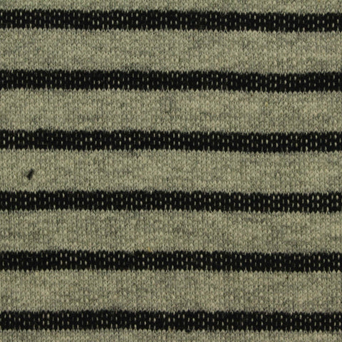 Light Grey Stripes French Terry, Cotton-Poly