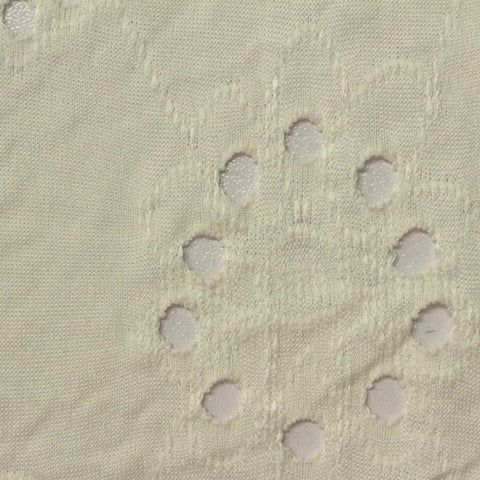 Cream Eyelet Jacquard, Polyester, 120 gsm