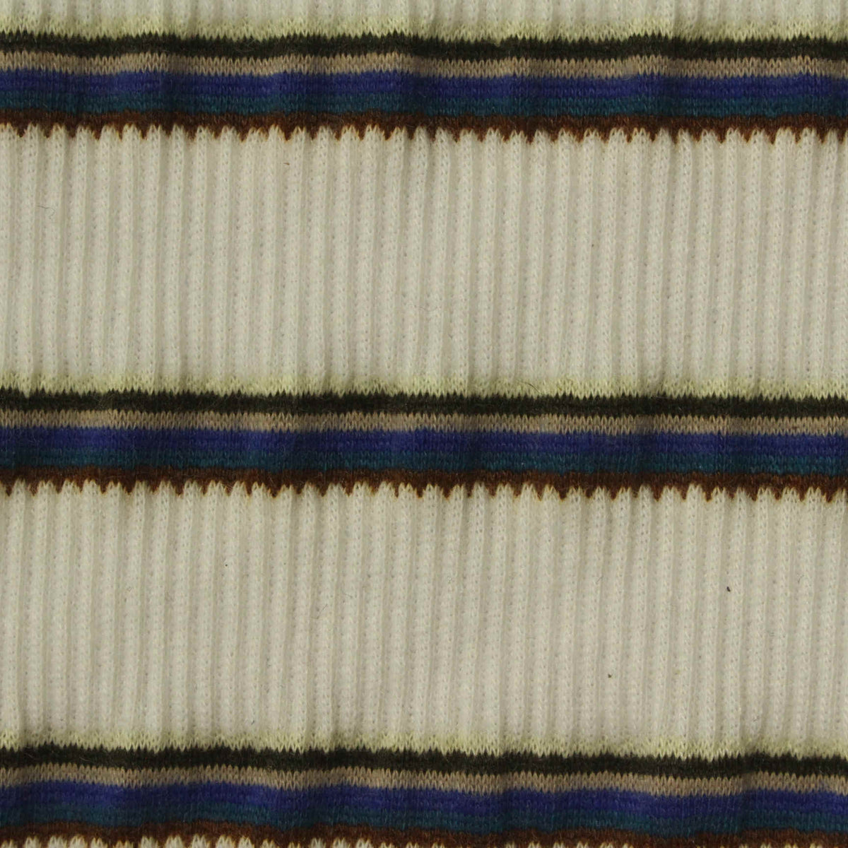 Cream Horizontal-Stripe Rib Knit, Polyester, 220 gsm, ref EF-228178