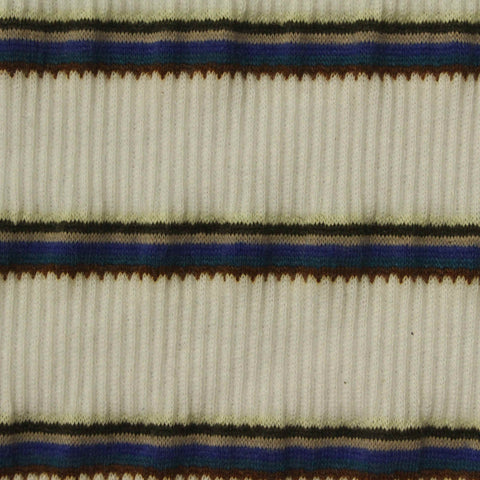 Cream Horizontal-Stripe Rib Knit, Polyester, 220 gsm, ref EF-228178