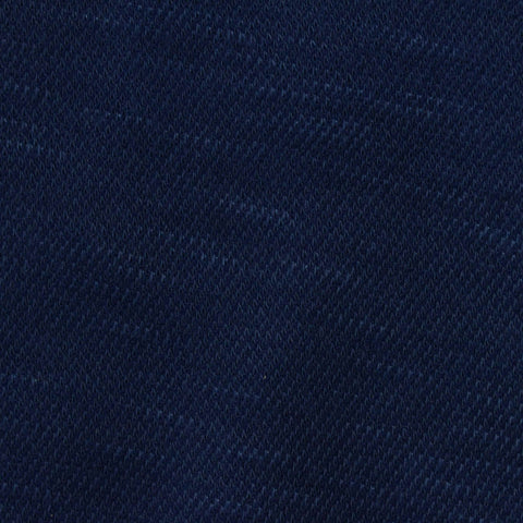 Dark Blue Heathered-Marl Interlock Knit, Polyester, 170 gsm