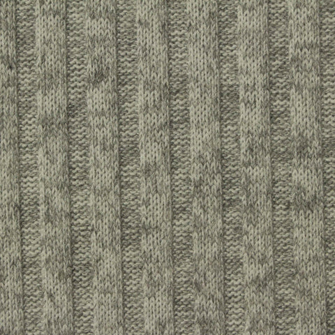 Grey Heathered-Marl Rib Knit, Polyester, 250 gsm