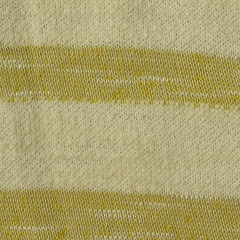 Yellow Horizontal-Stripe French Terry, Cotton-Poly, 260 gsm