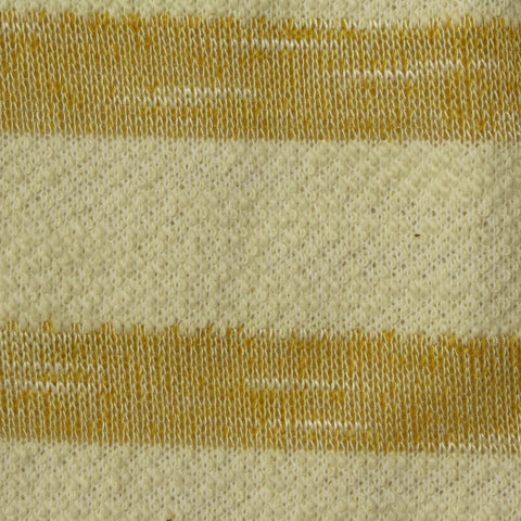 Yellow Horizontal-Stripe French Terry, Cotton-Poly, 271 gsm