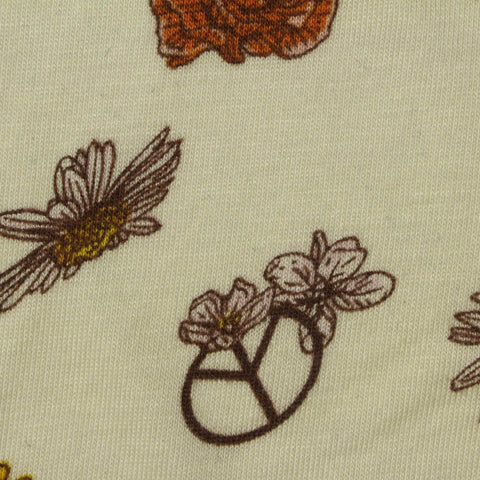 Brown Flowers Jersey Knit, Viscose