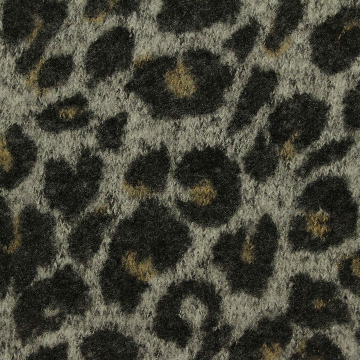 Grey Leopard Chunky Knit, Viscose-Poly