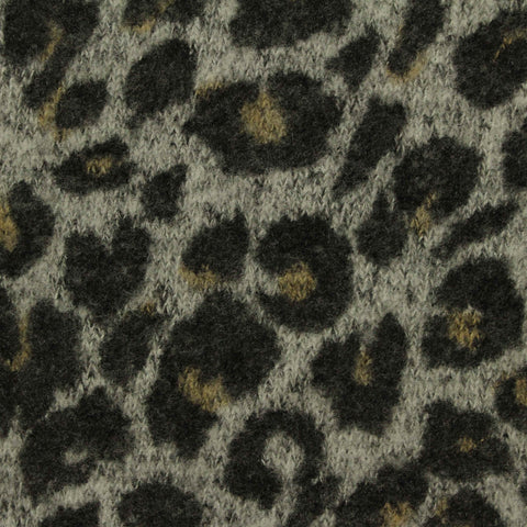 Grey Leopard Chunky Knit, Viscose-Poly