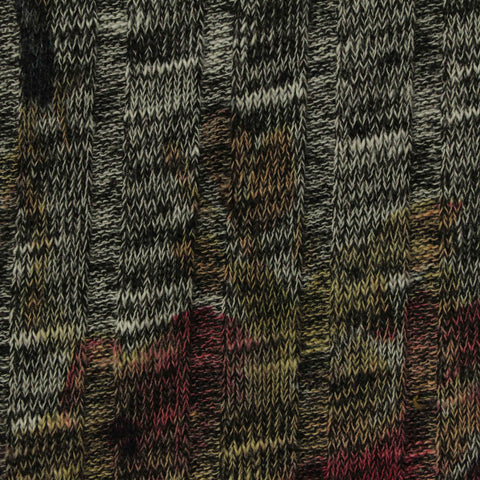 Red Abstract Rib Knit, Polyester, 200 gsm